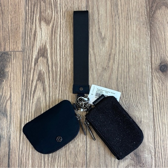 lululemon athletica Accessories - NWT Lululemon Dual Pouch Wristlet *Glitter In Black/Gunmetal